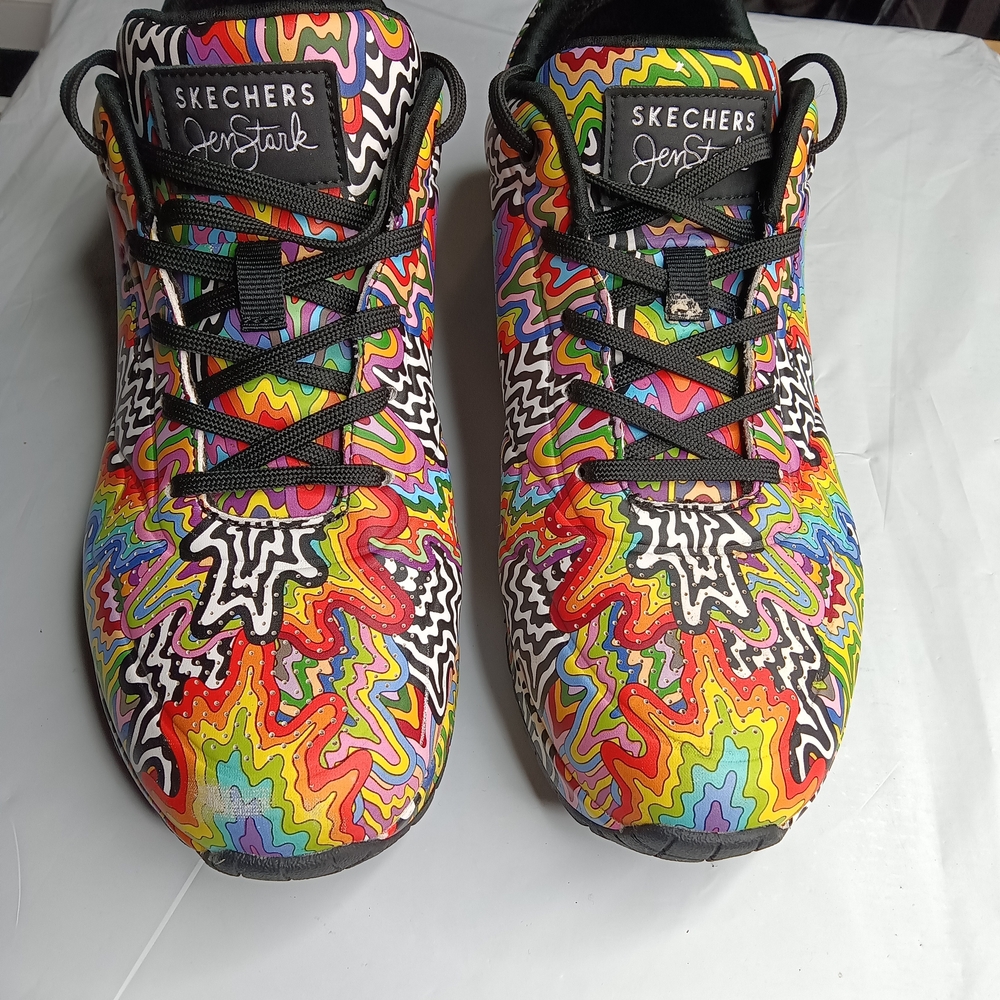 Skechers‎ Jen Stark Colorful Pattern Sneakers size 9, fits like 8.5